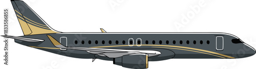 Luxury Private Jet Vector Illustration