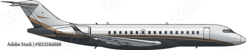 Commercial Passenger Airplane Vector Illustration