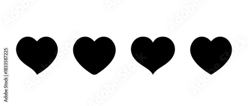 Heart icon set. Love, relationship, affection, and romantic symbol