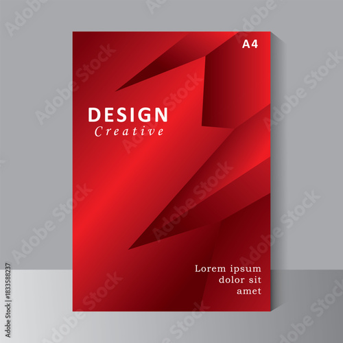 Business brochure design template with red colour, A4 size template can use for Cover design, Annual report, company Profile Cover, Booklet and Catalog Cover. Vector eps 10