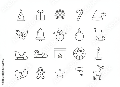 christmas icons set
