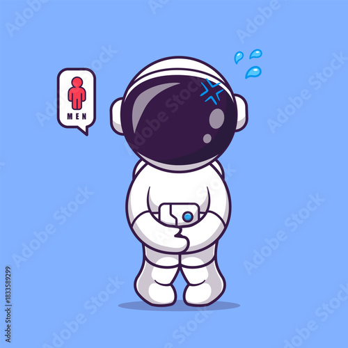 Cute Astronaut Toilet Man Cartoon