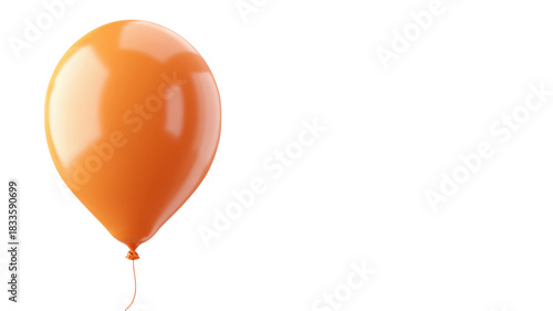Orange shiny balloon floating, visualizing a celebration event, party decoration, birthday festivity, anniversary item