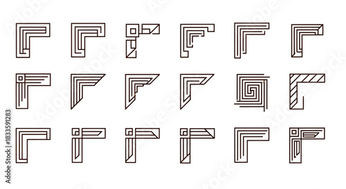 Elegant Corner Border Designs - A Collection of Geometric Frames.