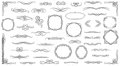 Elegant Decorative Frames and Dividers for Invitations and Designs.