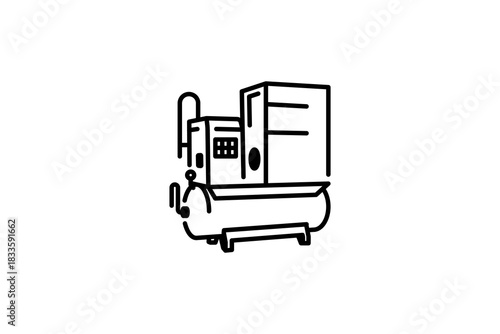 spiral air compressor line icon vector. spiral air compressor sign. isolated contour symbol black illustration on white background