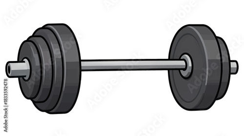 Barbell Weightlifting Icon Flat Design
