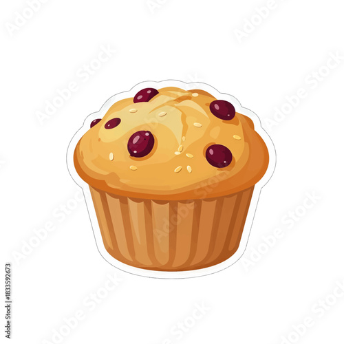 Blueberry Muffin Cartoon Illustration