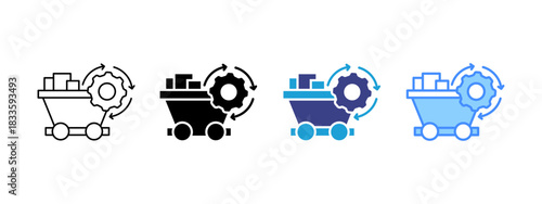 Processing icon set multiple style collection