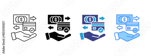 Payment  icon set multiple style collection