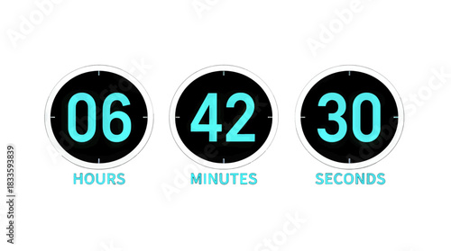 Digital Countdown Timer with Hours, Minutes, and Seconds