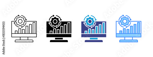 Erp icon set multiple style collection
