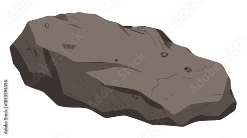 Irregular Brown Rock Surface Flat Illustration