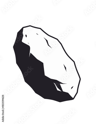 Minimalist 3D Render of a White and Gray Rock