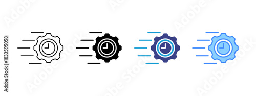 Just In Time icon set multiple style collection