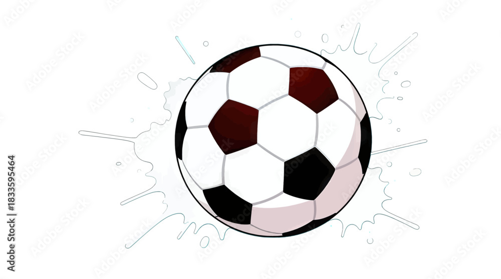 Fototapeta premium Soccer Ball Splash Effect Vector Illustration