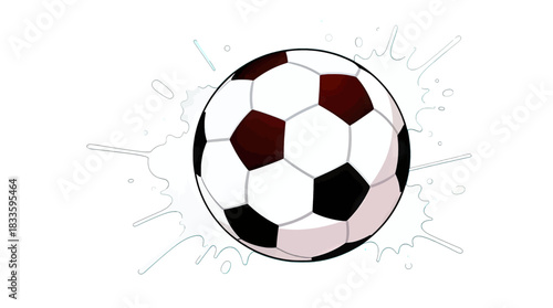Soccer Ball Splash Effect Vector Illustration