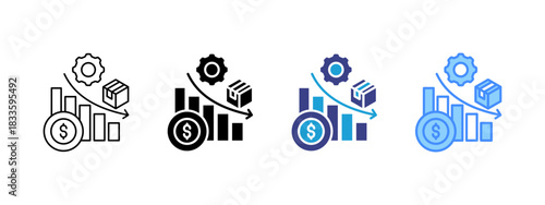 Disadvantage icon set multiple style collection