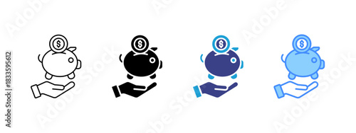 Save Money  icon set multiple style collection