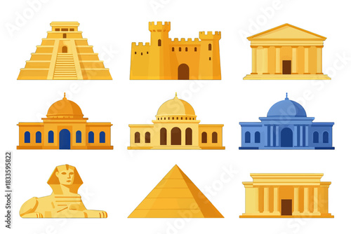 Vector Set of Historical Architecture Icons