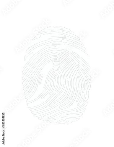 White Fingerprint Illustration Minimal Icon