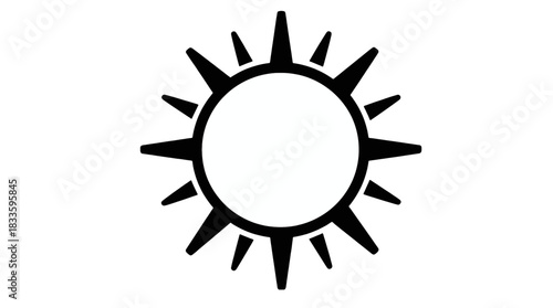White Sun Icon Minimal Design