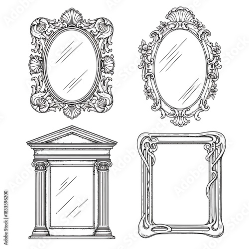 Elegant Mirror Collection - Ornate Frames and Classic Designs.
