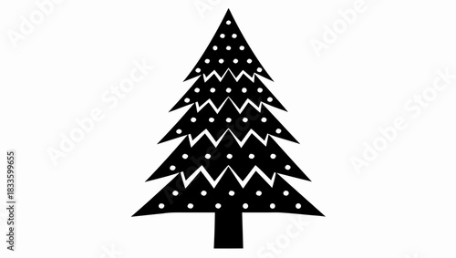Festive Christmas tree illustration with elegant design, perfect for holiday cards and winter promotions, conveying joy and celebration, originally a vector
