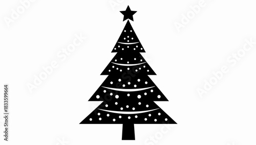 Festive Christmas tree silhouette radiating holiday cheer, perfect for invitations, greetings, and seasonal marketing campaigns this winter