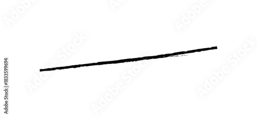 Simple Hand-Drawn Black Line - Minimalist Horizontal Marker and Underline Vector Element