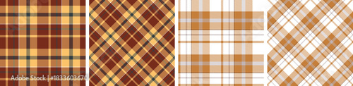 plaid and tartan pattern set.checkered fabric texture background.