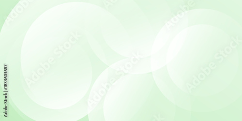 Minimalist soft Abstract Background in Gradient green and white Tones with Circles. Circle effect style geometric, abstract background.