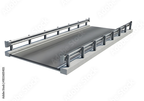 A model of a highway overpass bridge isolated on transparent background