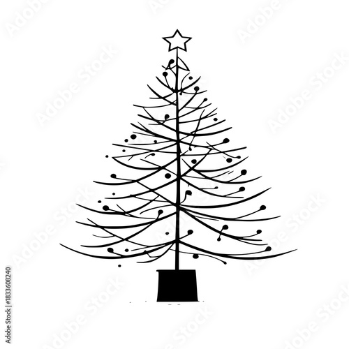 Celebrate the magic of Christmas! This festive Christmas tree vector brings joyful holiday spirit to cards, invitations, posters, and seasonal branding.