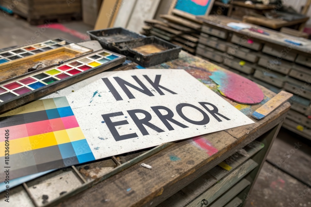 Obraz premium Close up of an ink error printed on paper in a factory