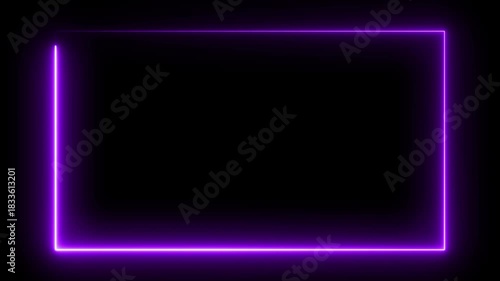 Purple neon glowing webcam overlay with soft rounded frame and bright edges on transparent background Ideal for livestream events gaming highlights digital layouts and global celebration themes