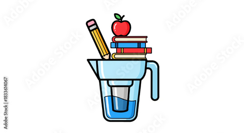 Colorful Travel-Themed Composition Featuring Airplane, Tropical Palm, Gift Box, and Globe