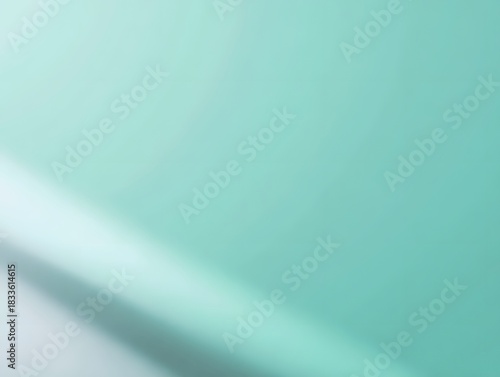 Mint green background with bright airy tone, left section free for vertical headline text.