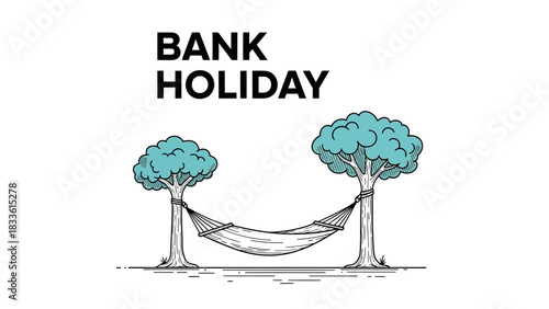 Bank Holiday Relaxation - Hammock Between Trees, Ideal for Leisure.