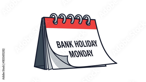 Bank Holiday Monday Calendar Icon Illustration.