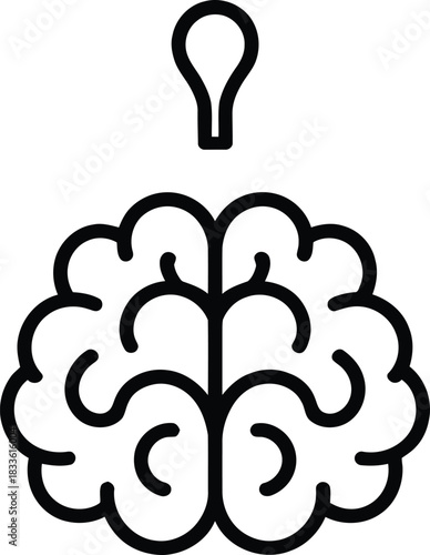 Brain and lightbulb icon representing idea generation and innovation