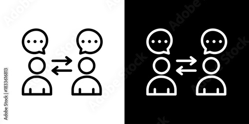 Interaction Icon Vector Illustration. Fresh Line Design Built For Creative Flexibility In Light And Dark Versions. 