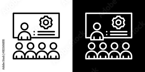 Training Icon Vector Illustration. Fresh Line Design Built For Creative Flexibility In Light And Dark Versions. 
