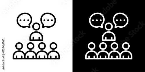 Mentoring Icon Vector Illustration. Fresh Line Design Built For Creative Flexibility In Light And Dark Versions. 