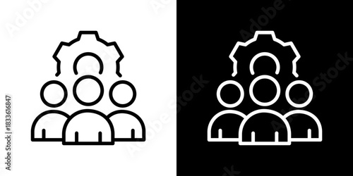 Team Icon Vector Illustration. Fresh Line Design Built For Creative Flexibility In Light And Dark Versions. 