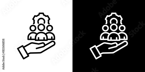 Human Resources Icon Vector Illustration. Fresh Line Design Built For Creative Flexibility In Light And Dark Versions. 