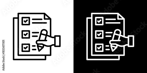 Task Icon Vector Illustration. Fresh Line Design Built For Creative Flexibility In Light And Dark Versions. 