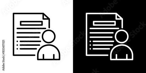 Cv Icon Vector Illustration. Fresh Line Design Built For Creative Flexibility In Light And Dark Versions. 