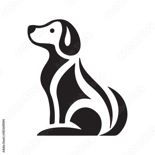 Dog silhouette sitting pet animal icon