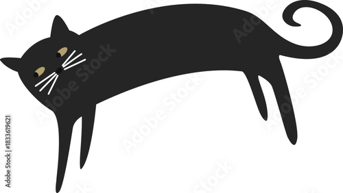 Black Cat Doodle Element